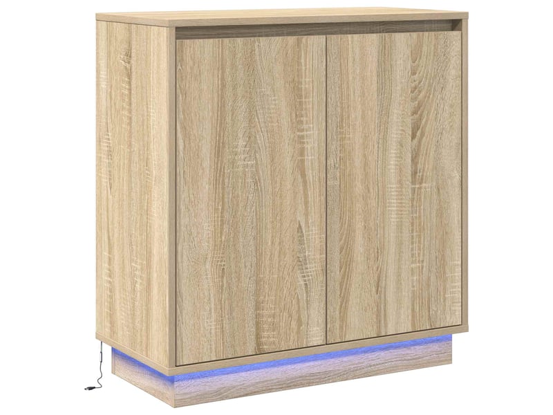  Buffet - bahut - meuble de rangement led chêne sonoma 71 x 34,5 x 75 cm bois d'ingénierie  - Conforama A