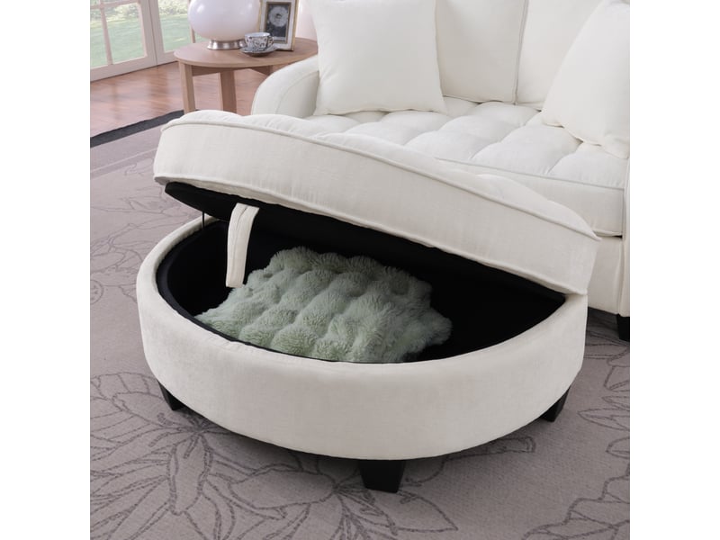 Canapé convertible - canapé lit 2 en 1 multifonction avec rangement pour petit salon - housse respirante - bois d'eucalyptus - beige - Conforama D