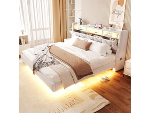 Lit 2 places 180x200 cm DESVIAE coloris beige