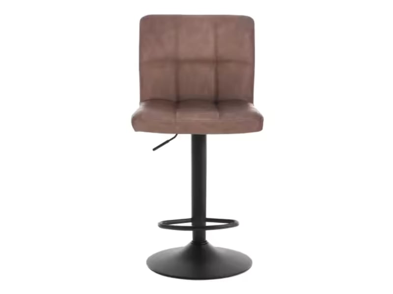  Tabouret de bar pivotant à 360° en similicuir marron foncé T5828P496566 - Conforama A