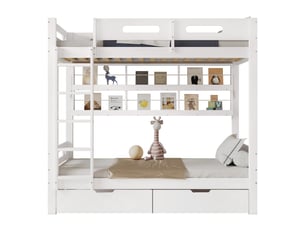 Lit superposé 90x200 cm <strong>WISHDOR</strong> <strong></strong> coloris blanc