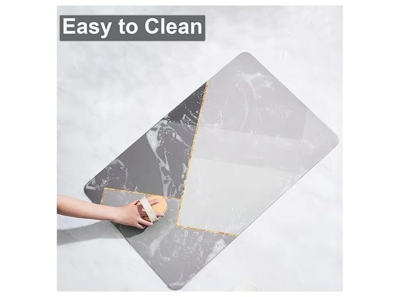  Enowelir tapis de bain antidérapant absorbant en diatomite microfibre doux séchage rapide gris 40x60 cm  - Conforama D