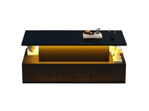 Table basse rectangulaire coloris noir EVRYAE - 50 cmx100 cm