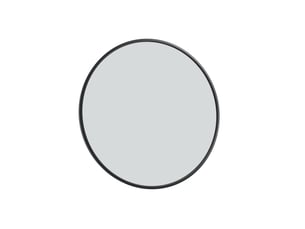 Miroir rond mural 75cm - miroir salle de bain en verre trempé incassable avec cadre aluminium - noir