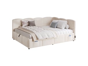 Lit coffre 140x200 cm <strong></strong> <strong>Bubbly</strong> coloris beige