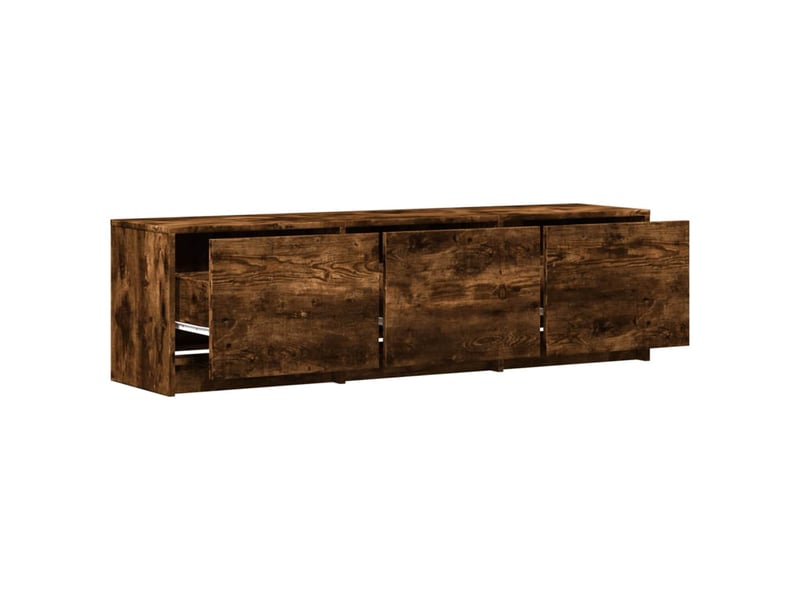  Meuble tv - banc tv - meuble de rangement chêne fumé bois d'ingénierie  - Conforama D