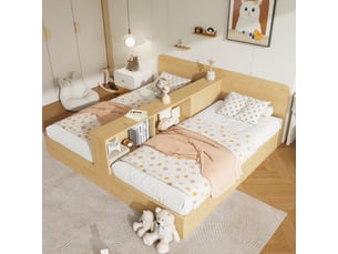 Lit 2 places 90x200 cm CozyNest coloris marron