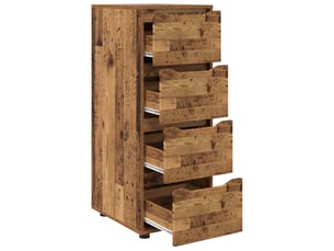 Armoire de rangement rectangulaire avec tiroirs fonctionnels 40 x 48 x 105 cm en bois d'ingénierie bois ancien 02_0054659