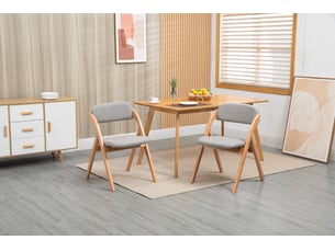 Chaises de salle à manger lot de 2 pliantes - assise rembourrée, housse amovible, bois massif gris
