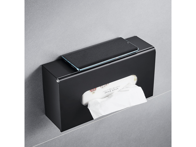  Couvercle de boîte à mouchoirs en acier inoxydable – convient pour les chambres, salles de bain, etc. – 1 pièce, noir  - Conforama D
