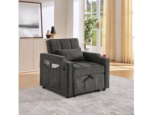 Fauteuil convertible   Tissu gris