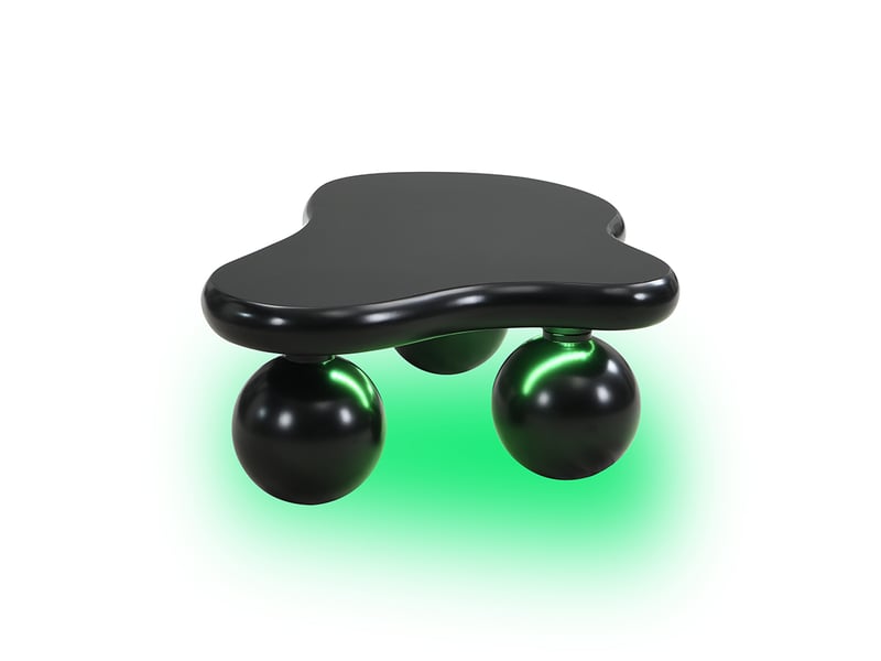  Table basse nuage à led 16 couleurs et bords arrondis pour salon en mdf 95×62,5×32 cm noir  - Conforama D