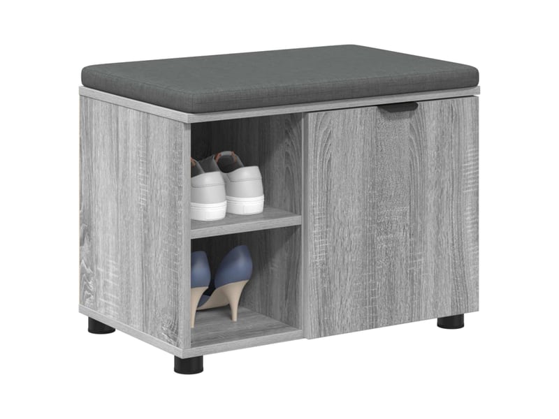  Banc d'entrée, banc interieur avec coussin gris sonoma 60x38x46 cm shl84979  - Conforama C