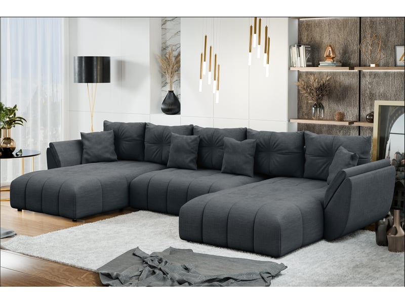  Canapé panoramique en u antalya 382 cm gris convertible Antalya-U - Conforama C