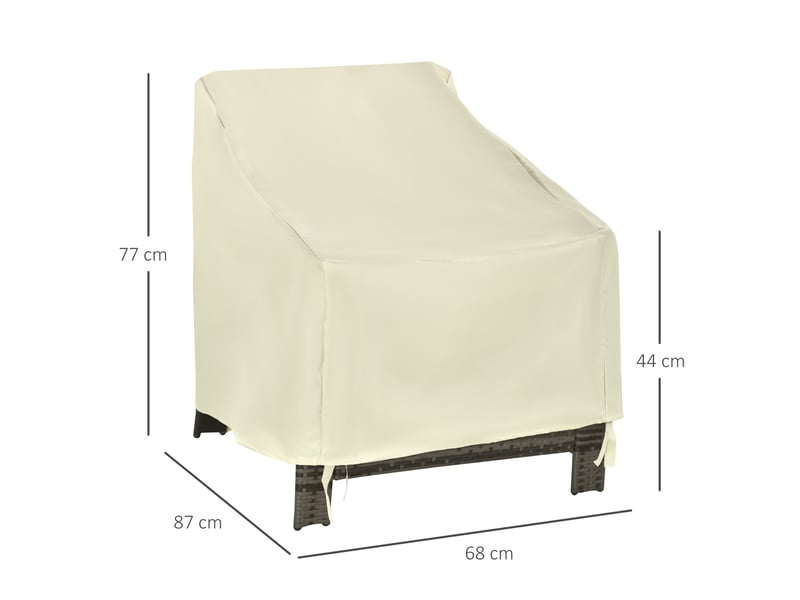  Housse de protection imperméable en tissu oxford 600d beige pour mobilier de jardin 68 x 87 x 77 cm, idéale pour terrasse et patio.  - Conforama E