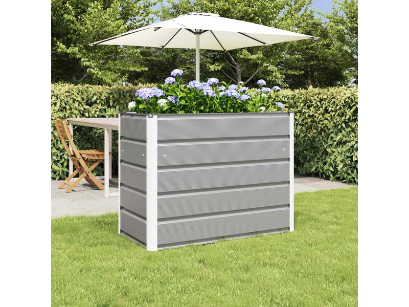  Jardinière - bac à fleurs gris clair 100 x 50 x 77 cm acier galvanisé  - Conforama B