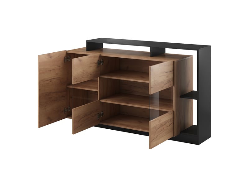  Crédence hafa, buffet 7 étagères, 155x44x94h cm chêne marron Hafa - Conforama D