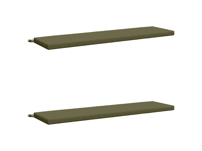  Lot de 2 coussins de banc, coussins d'assise soest 100 % polyester vert olive cf57590  - Conforama A
