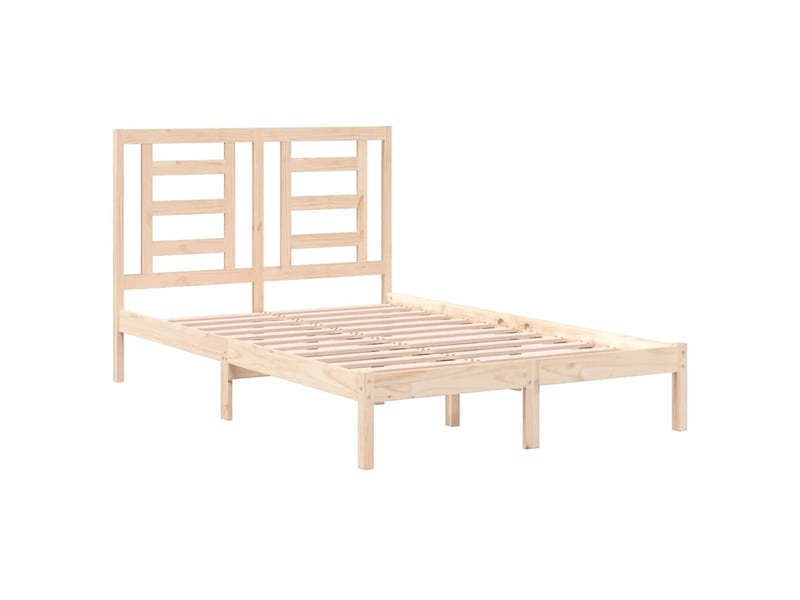 Lit double- lit adulte - cadre de lit sans matelas 120x190 cm bois massif - Conforama C