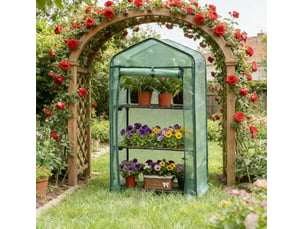 Serre de jardin 69x49x125 cm avec porte enroulable cravdom