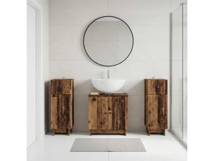 Ensemble de meuble de salle de bain 3 pièces ede bois ancien cf63408