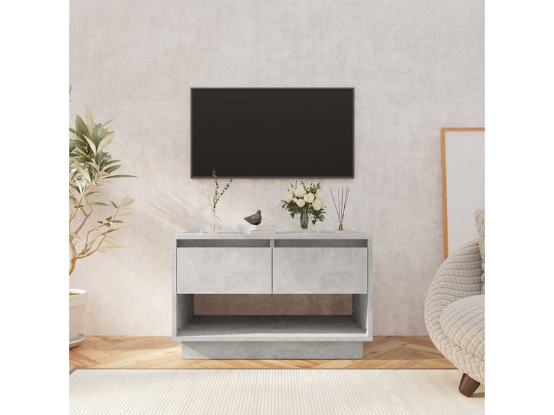  Meuble tv - banc tv - meuble de rangement gris béton 70x41x44 cm bois d'ingénierie  - Conforama B