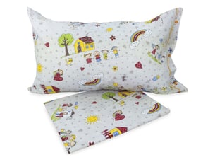 Housse de couette marionnettes enfants garçons famille en pur coton cm. 200x200