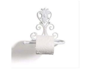 Toilet papier support mural vintage papier hygiénique rouleau porte serviette cintre salle de bain porte-rouleau (white)