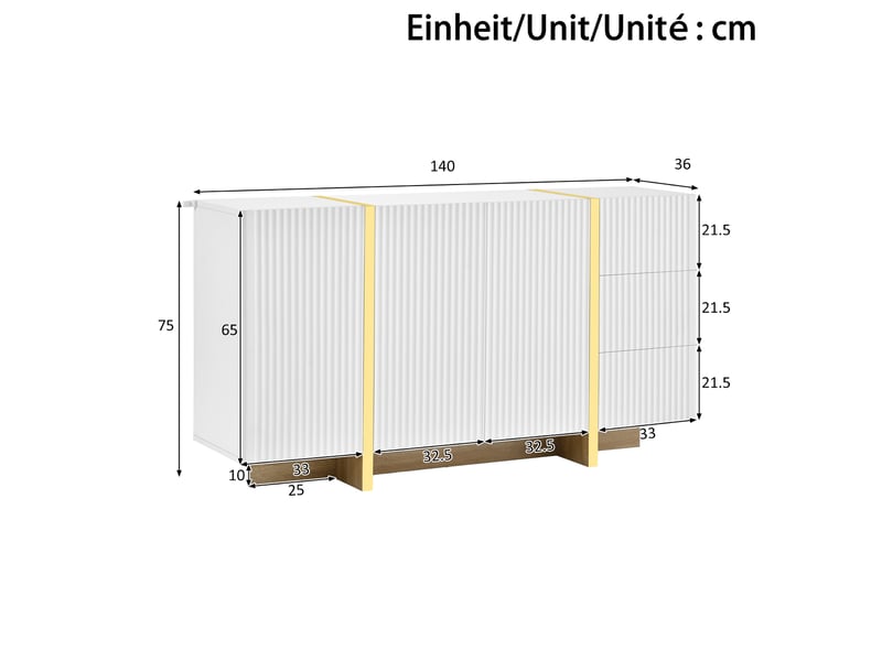 Lit enfant banquette 140x200 cm blanc en bois avec éclairage led, ports usb, tiroirs, tête de lit rembourrée pu, étagères et placards - Conforama C