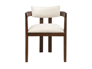 Lot de chaises 6 pièces en bois massif tissu en lin respirant teinte noyer style moderne