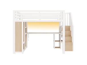 Lit mezzanine 90x200 cm <strong>LEYTN</strong>  <strong></strong> coloris blanc