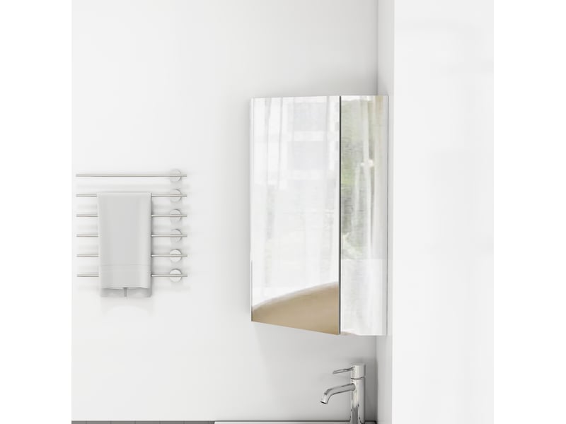  Armoire à miroir d’angle 32.5x32.5x55.6 cm trois faces miroir mdf blanche  - Conforama D