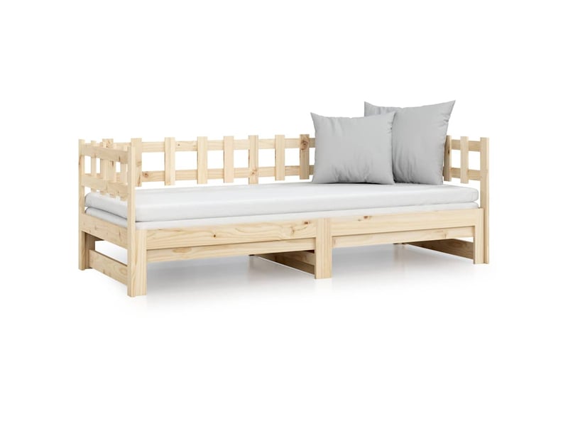 Lit simple- lit adulte - lit coulissant sans matelas 2x(80x200) cm bois de pin massif - Conforama D