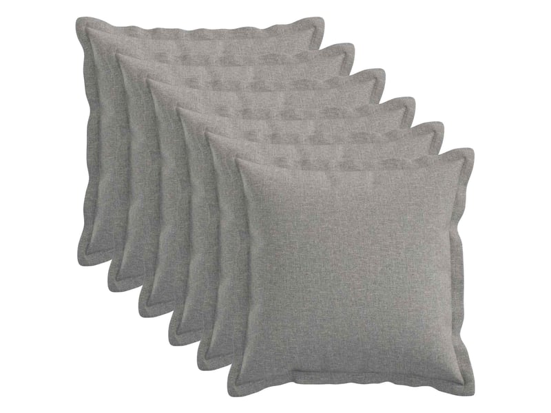 Lot de 6 coussins, coussins décoratifs houten gris nuage lin synthétique cf56554 - Conforama B