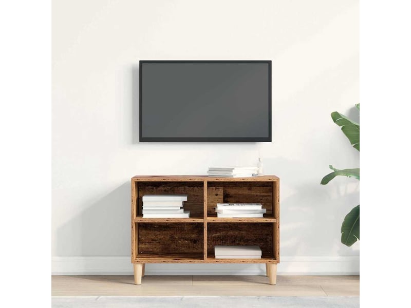  Meuble tv - banc tv - meuble de rangement 69,5 x 30 x 50 cm bois ancien bois d'ingénierie  - Conforama D
