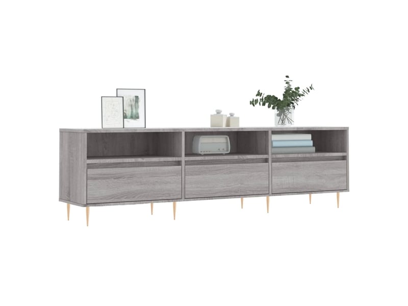  Meuble tv - banc tv - meuble de rangement sonoma gris 150x30x44,5 cm bois d'ingénierie  - Conforama C