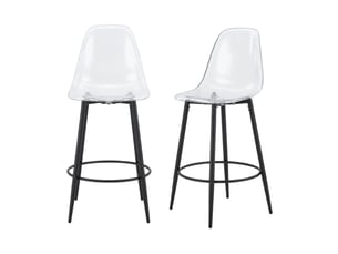 tabouret de bar  STILVORA  - transparent hauteur d'assise 66 cm vendu Par paire