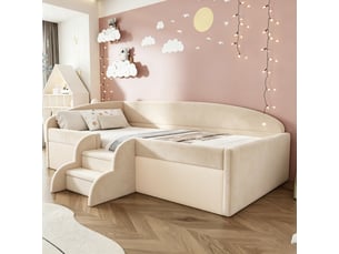 Lit simple 90x190 cm <strong></strong>  <strong>evarich</strong> coloris beige