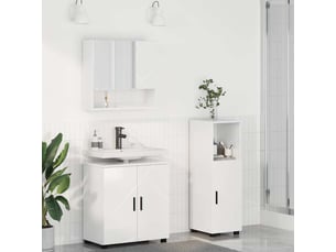 Ensemble de mobilier de salle de bain 3 pc blanc brillant cf64247