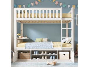 Lit superposé 90x200 cm <strong>OKWISH</strong> <strong></strong> coloris blanc