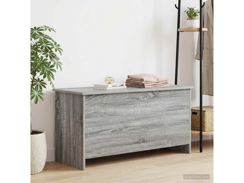 Coffre de rangement avec stockage sonoma gris 100x40x50 cm - Conforama D