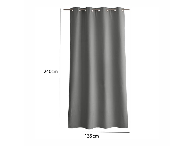  Rideaux occultant thermique, gris clair, 140x240 cm, lot de 2, avec œillets, collection oxford, cmadeco - gris LOT2-H2055GRCR135240 - Conforama C