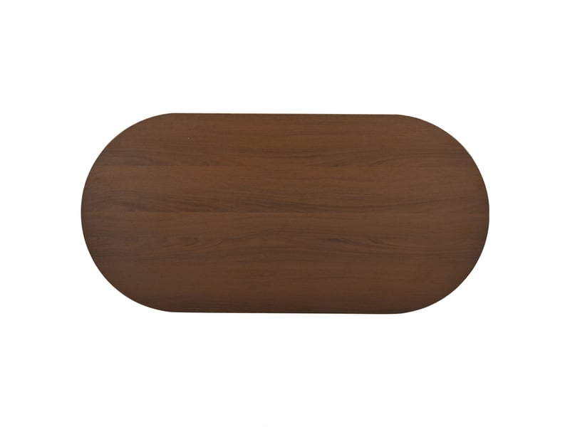  Table basse ovale en mdf couleur noyer, 100 x 49 x 35 cm  - Conforama C
