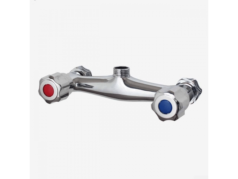  Robinet mitigeur de douche de salle de bain, robinet double sortie en laiton chromé, mitigeur thermostatique  - Conforama A