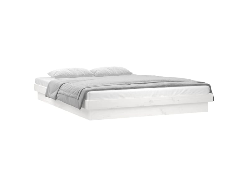 Lit double- lit adulte - cadre de lit à led sans matelas blanc bois massif - Conforama B