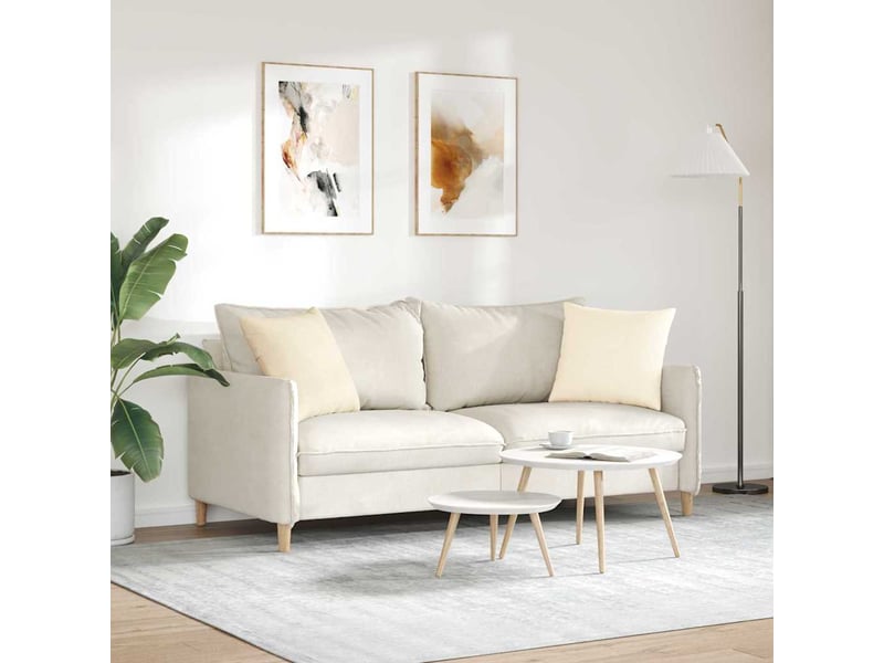  Lot de 2 coussins de canapé, coussins décoratifs crème 45 x 45 cm cf59043  - Conforama D