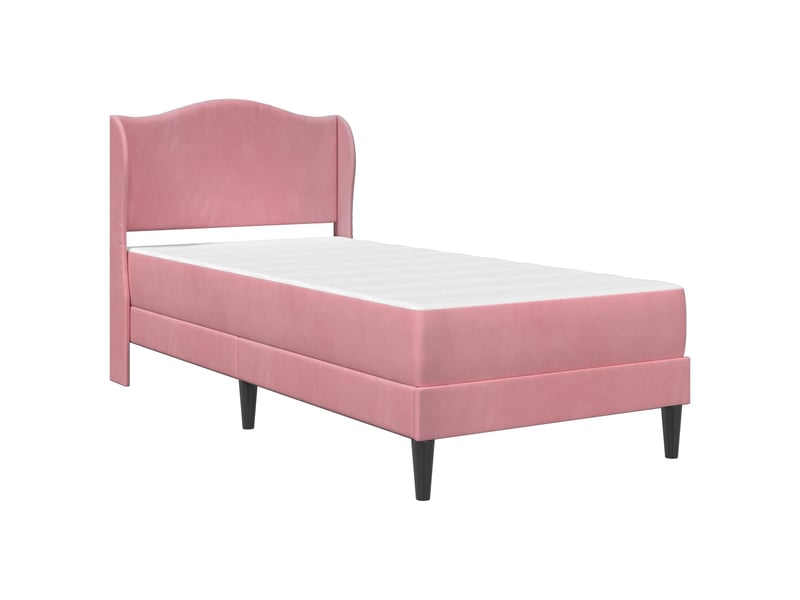Lit simple- lit adulte - cadre de lit avec tête de lit rose 100 x 200 cm velours - Conforama B
