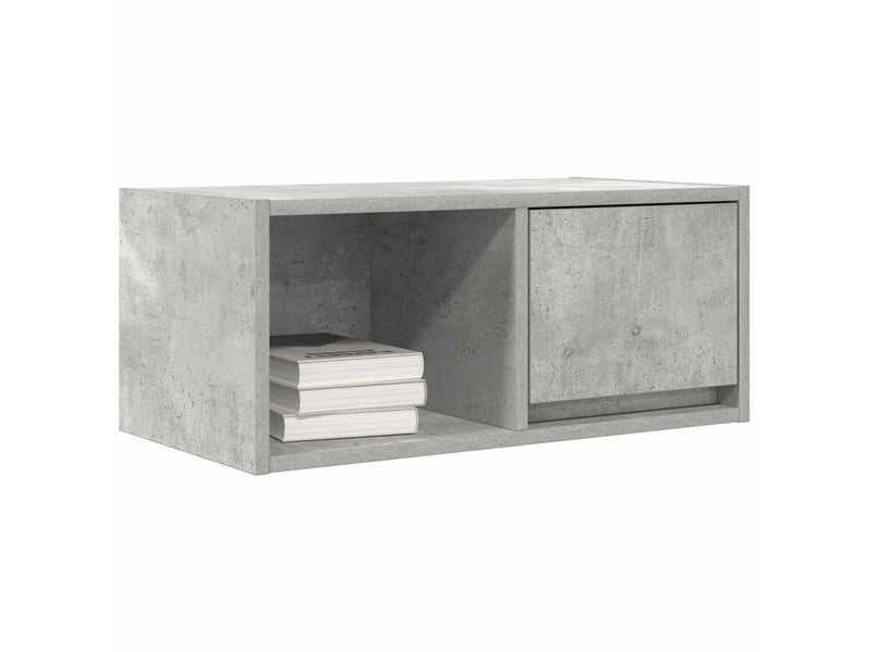  Meuble tv - banc tv - meuble de rangement gris béton 60x31x25,5 cm bois d'ingénierie  - Conforama D