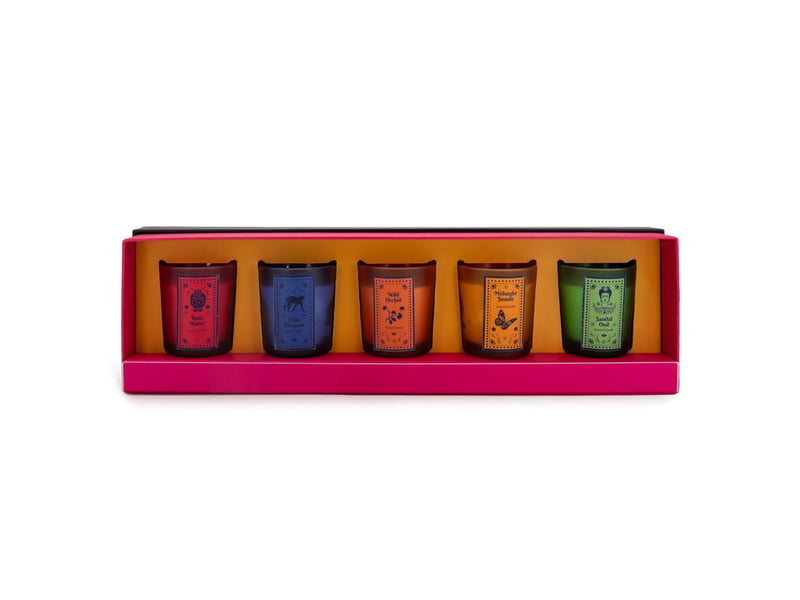  Lot de 5 bougies parfumées en verre design artistique ambiance relaxante salon chambre 10 x 10 x 10 cm en verre blanc 13_0017530  - Conforama C