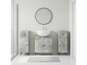 Ensemble de meuble de salle de bain 3 pièces breda gris béton cf63356